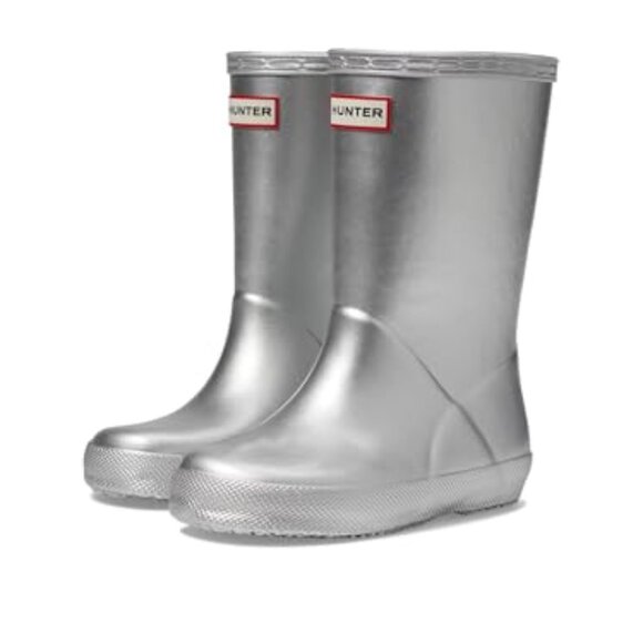 Hunter Little Kids Original First Classic Metal Rain Boot, Silver - Picture 1 of 1